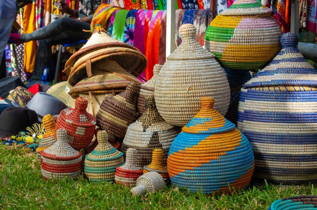 Handmade crafts at a Chilean artisan market stall