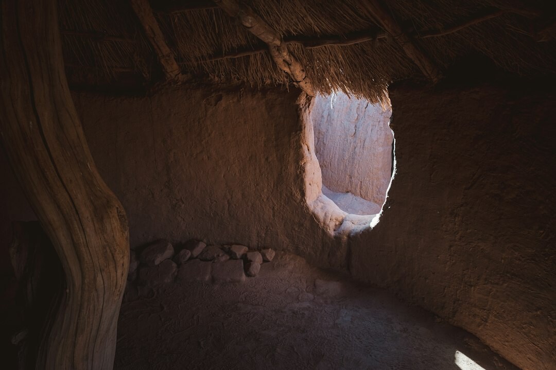 Adobe church tower in northern Chile