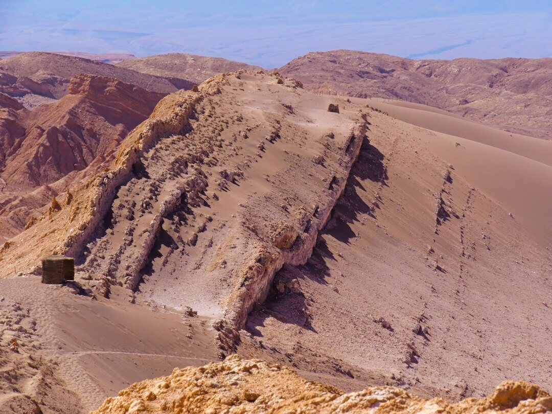 Abandoned mining town buildings in the Atacama desert